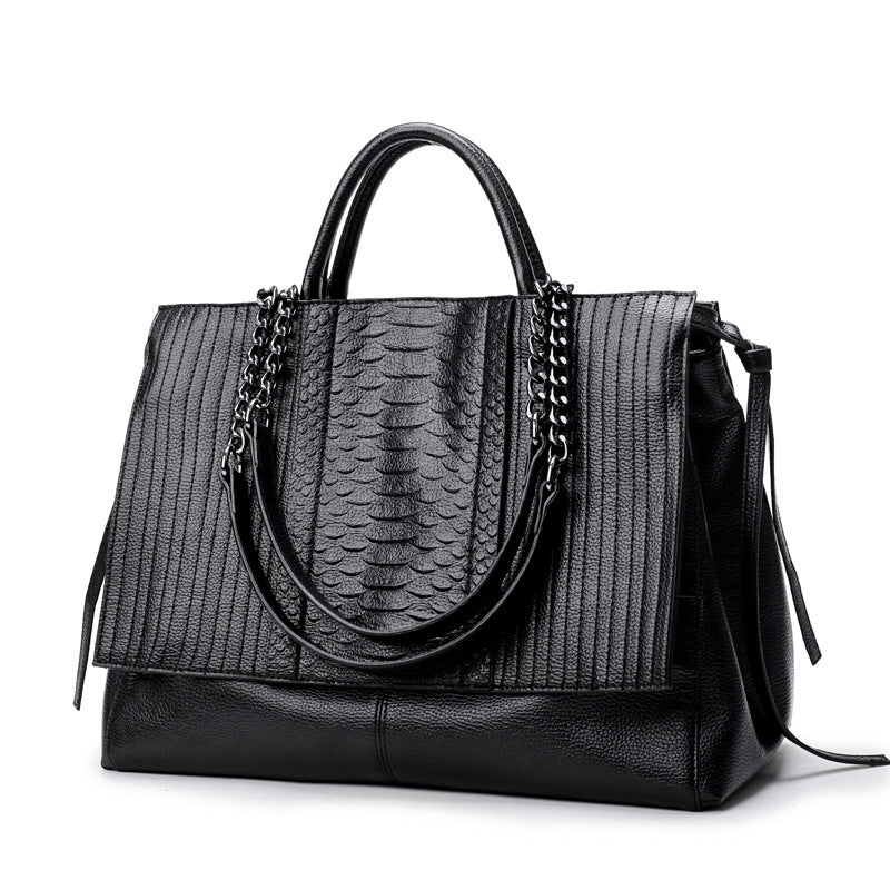 Women’s Croco Textured Vegan Leather Tote Bag – Liza
