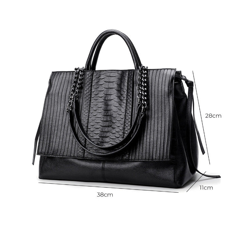 Women’s Croco Textured Vegan Leather Tote Bag – Liza