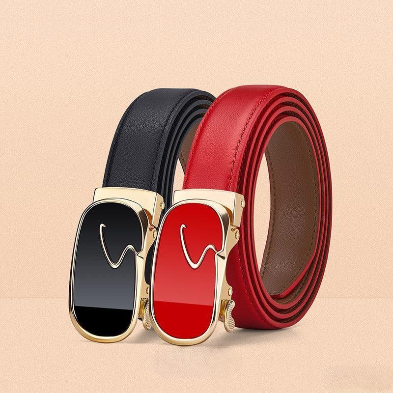 Women’s Genuine Leather Belt William Polo – Scarlet