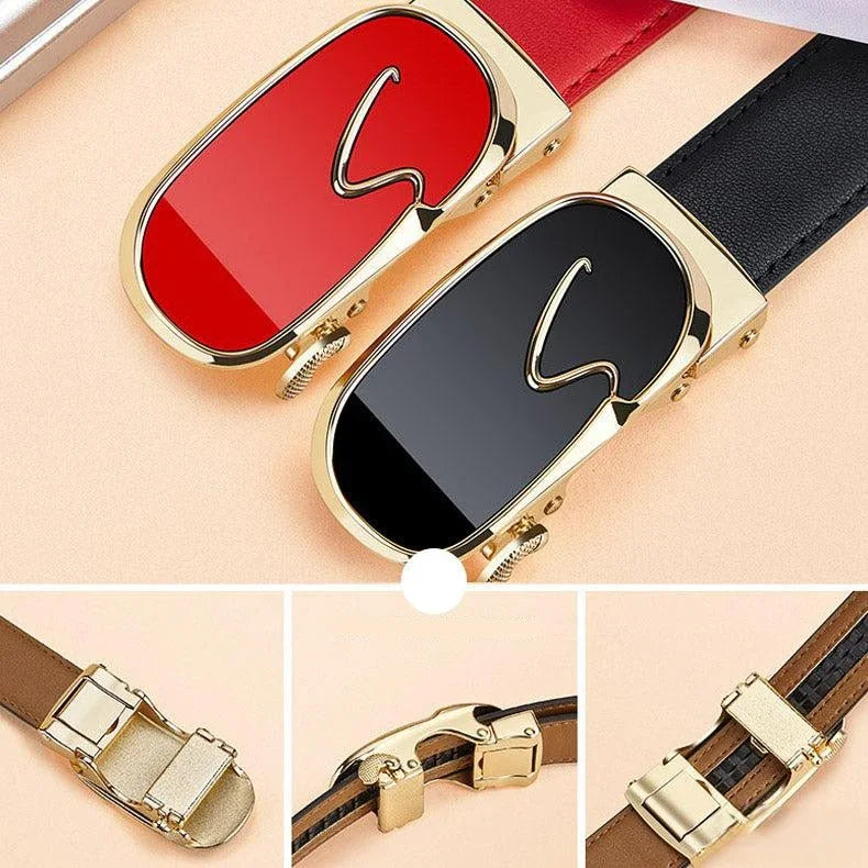 Women’s Genuine Leather Belt William Polo – Scarlet