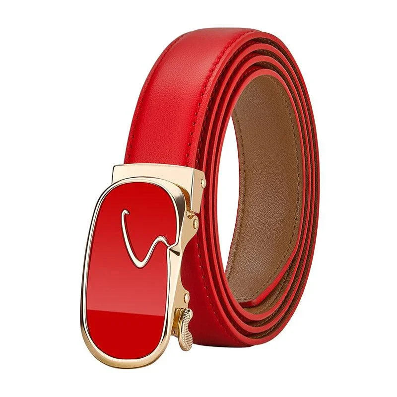 Women’s Genuine Leather Belt William Polo – Scarlet