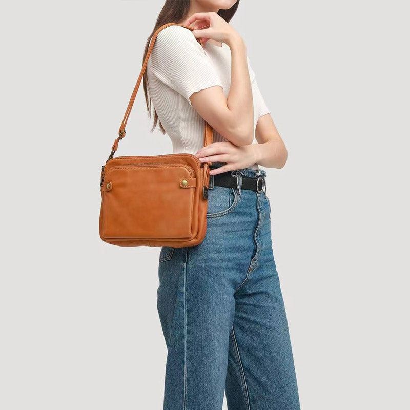 Women’s Vegan Leather Crossbody Bag – Yella